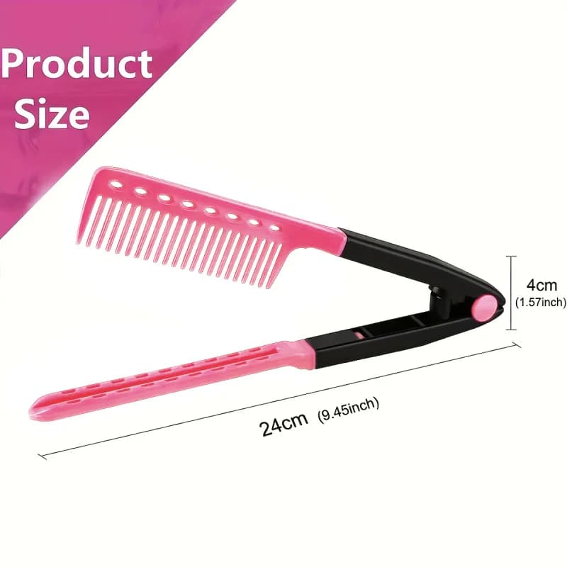 Spazzola per piastra per capelli pieghevole tipo V Strumento per parrucchieri fai-da-te Pettini per parrucchieri Styling naturale Pettine per arricciare i capelli