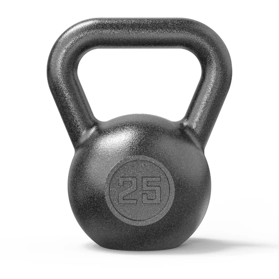 25-pounder cast iron Kettlebell, durable, with black hammer finish