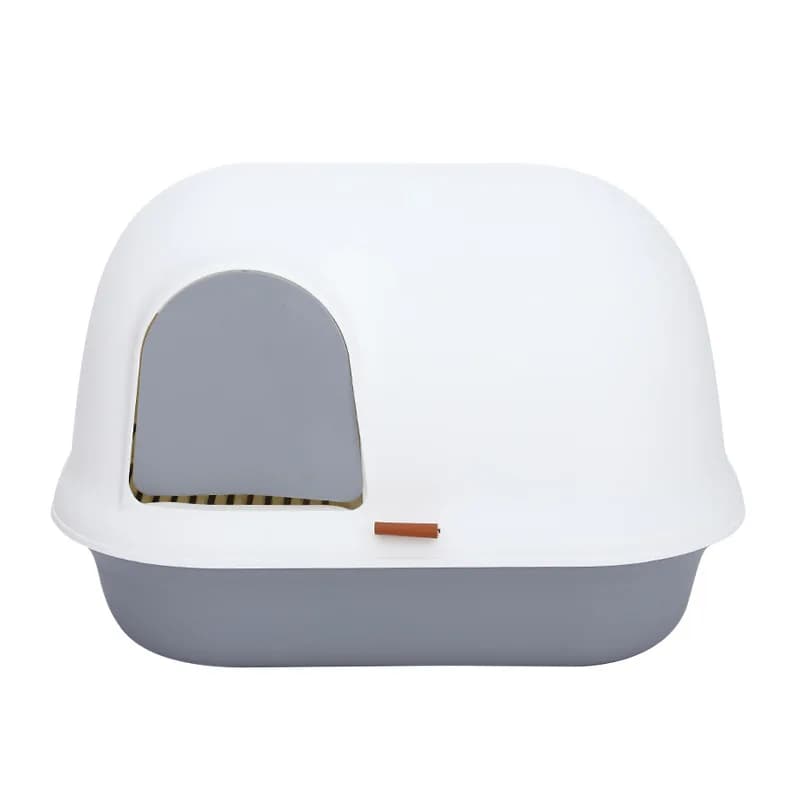 Lettiera per gatti extra large chiusa con corridoio lungo Controllo degli odori antispruzzo Vassoio WC completamente coperto per gatti grandi