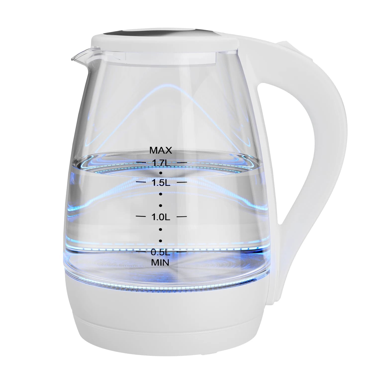 Bollitore Elettrico con Erogatore d'Acqua - Elegante Teiera in Vetro da 1,7L, 1200W Ebollizione Rapida, Indicatore LED, Spegnimento Automatico