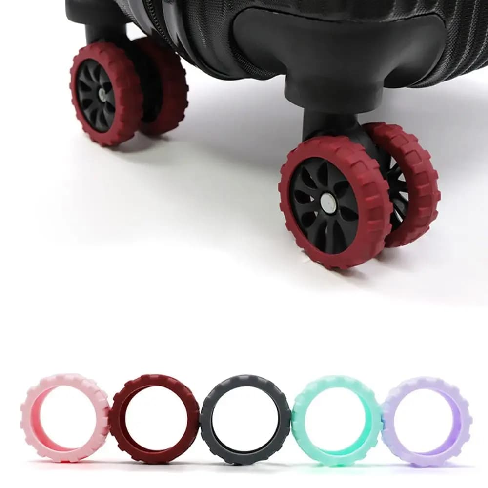 8 pz/set Silicone Bagagli Da Viaggio Ruote Scarpe Valigia Parti Assi con Suono Silenzioso Trolley Box Ruote Copertura Ridurre Il Rumore
