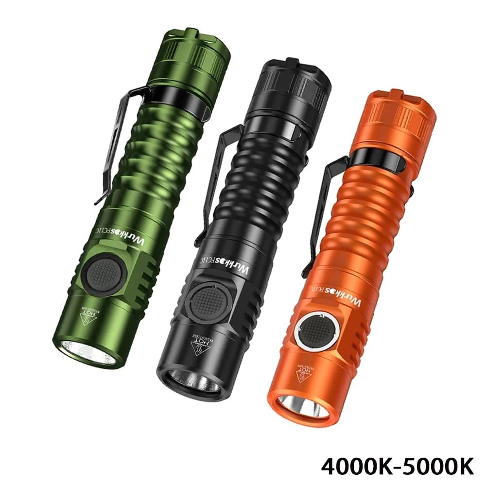 Wurkkos FC11C EDC Flashlight 519A 18650 Rechargeable Flashlight Circuit 1200 Lumens USB-C Everyday Carry Flashlight Hiking