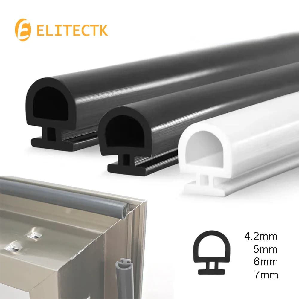 Guarnizioni in silicone per porte/finestre in alluminio, larghezza inferiore 5/6/7mm, strisce sigillanti in plastica, guarnizione a risparmio energetico, paraspifferi