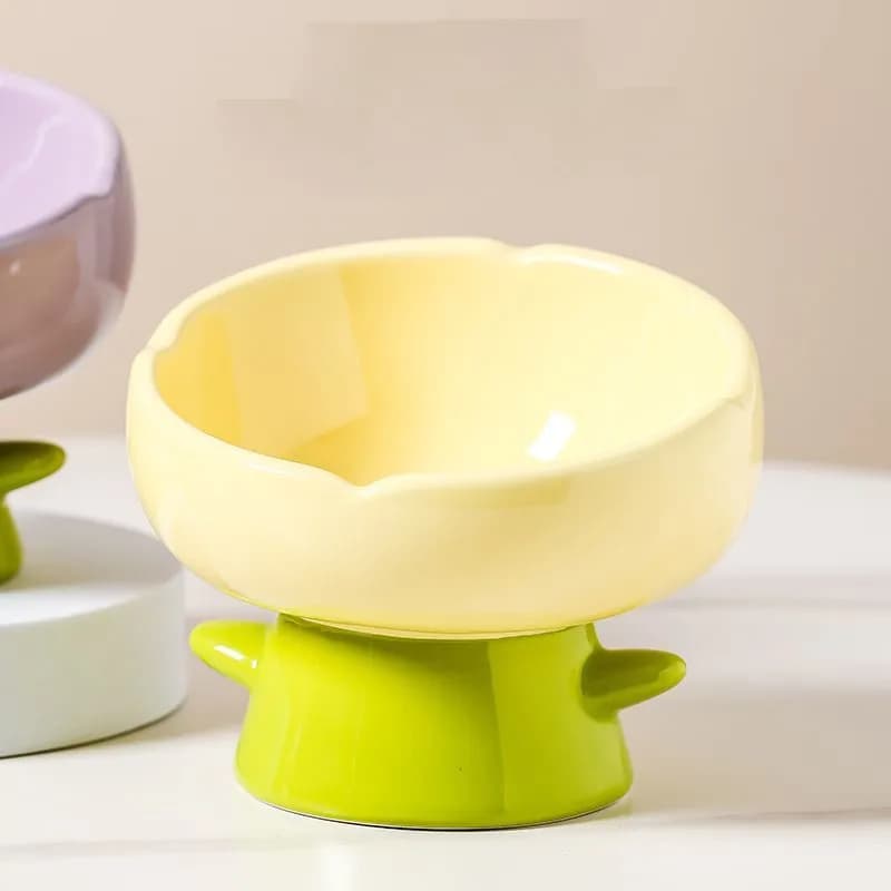 Ciotola in Ceramica a Forma di Fiore per Cibo e Acqua per Cani e Gatti, Decorazione Carina per la Casa, Accessori per Animali Domestici LJ188