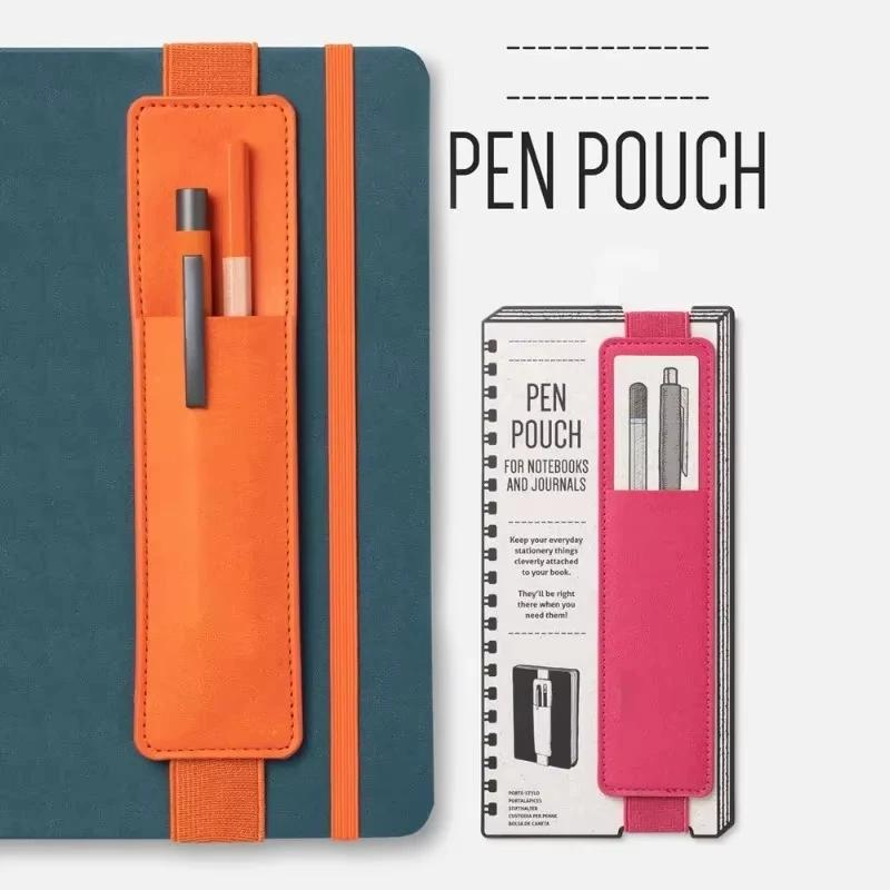 PU Leather Pen Case With Elastic Closure, Elegant Pen Holder for Office and Students, Easy to Transport