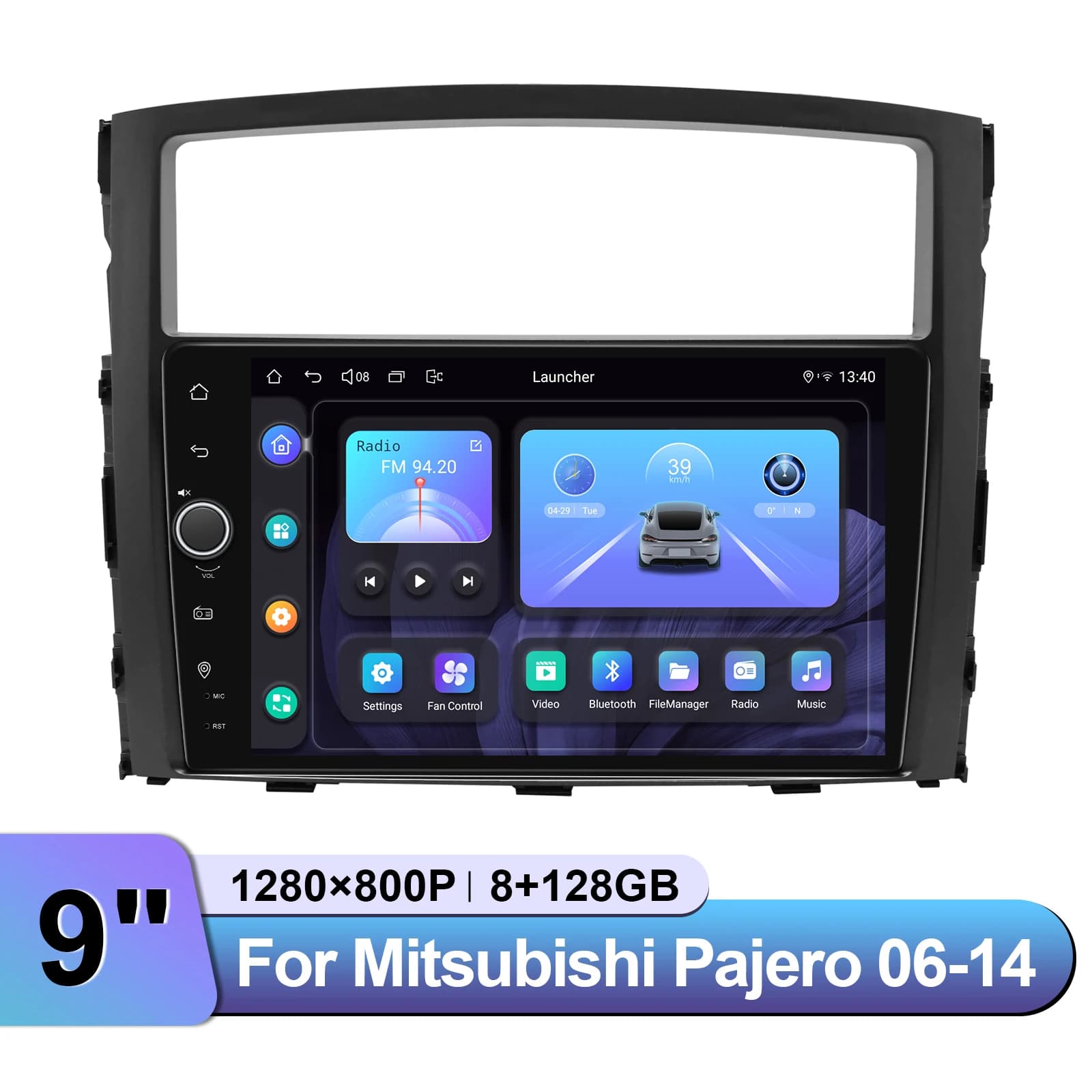 Direct Fit 9 "Touchscreen Autoradio Stereo per Mitsubishi Pajero 2006 2007 2008 2009 2010-2014 Supporto CarPlay e Android Auto