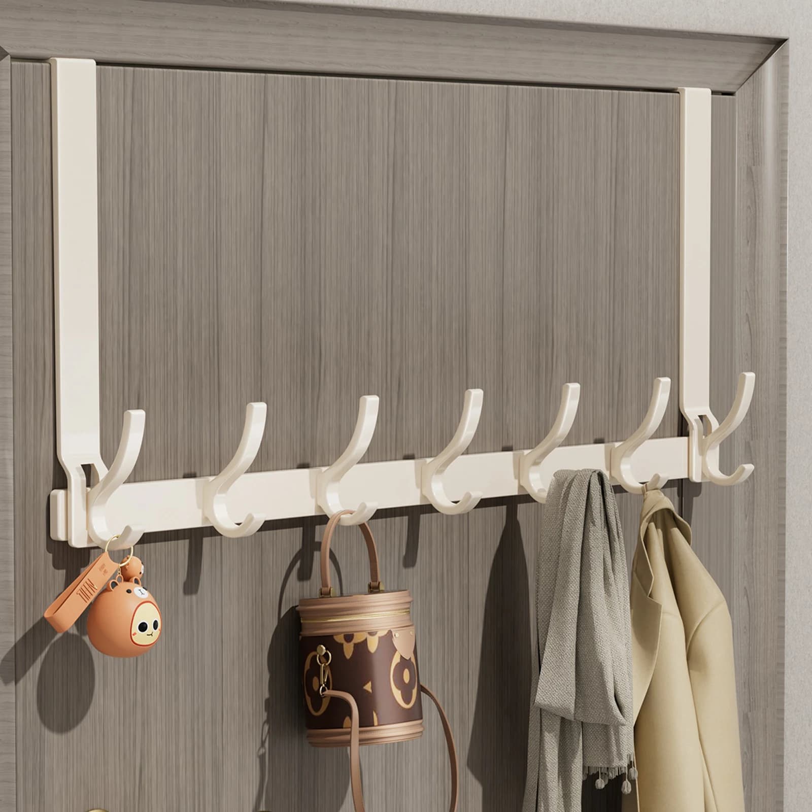 Hooks 18CM Over The Door Home Organizer Rack Clothes Coat Hat Towel Hanger Bathroom Accessories Holder Quick Installation