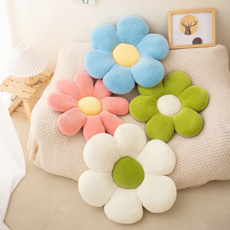 Flower Pillow, Daisy Flower Shaped Pillow Cushion, Six / Eight Petal Floor Pillows, Home Decorative Pillows for Bed, Sofa, Couch