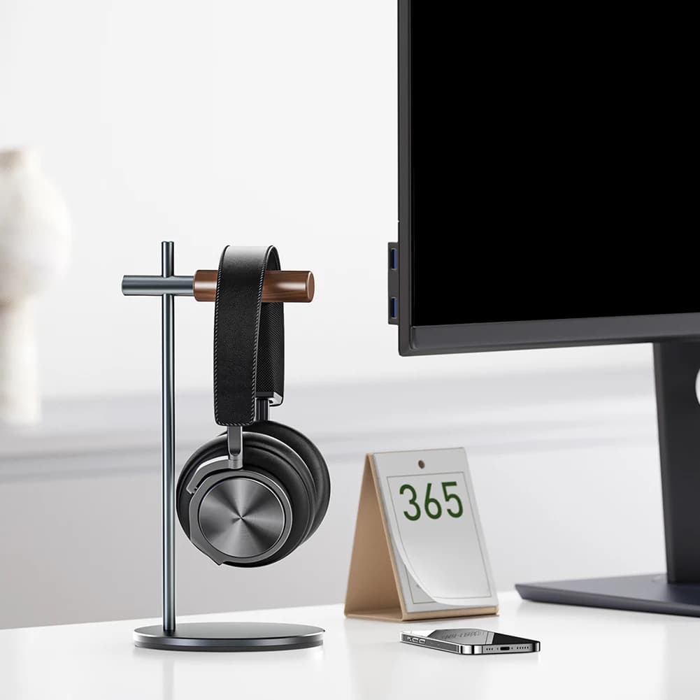 Aluminum Alloy Headset Support for Anti-slip Desk Headphones Support for Airpods Max/HyperX/Beats/Sennheiser