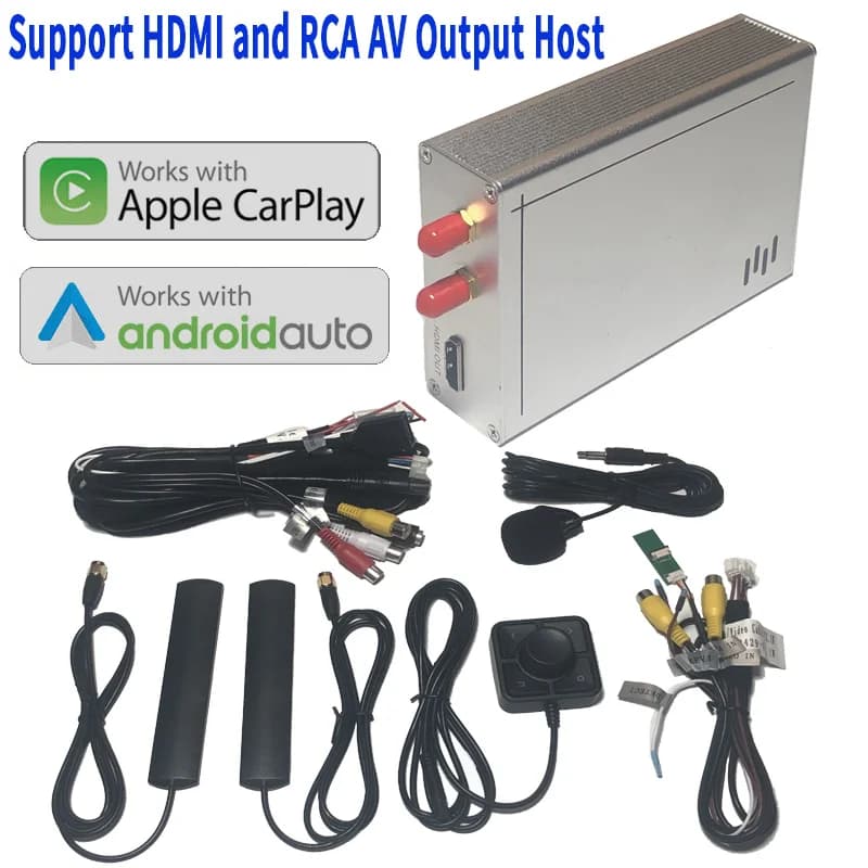 Scatola di aggiornamento per display per auto con adattatore per auto Android CarPlay 2025 wireless universale per qualsiasi impresa visualizzazione con uscita AV HDMI e RCA
