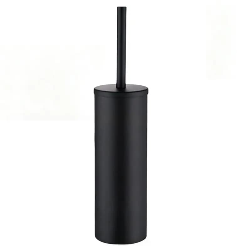 Heavy Duty Stainless Steel Toilet Brush Set With Holder, 2 Brush Heads, Long Handle, Compact Rustproof Base