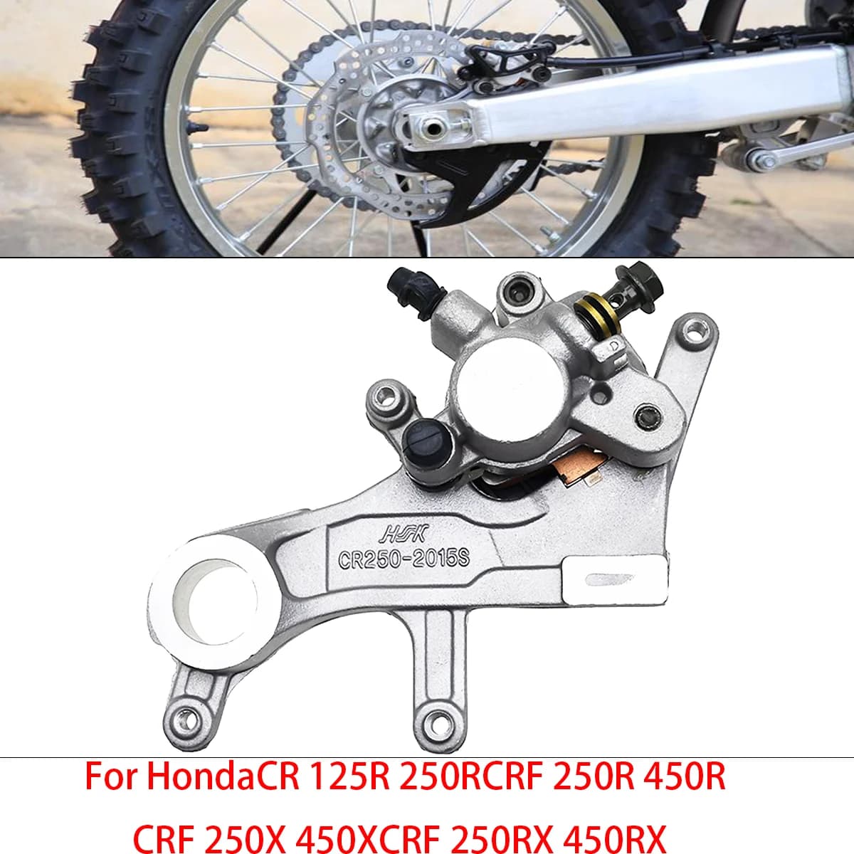 Rear Hydraulic Brake Caliper & Master Cylinder Pump Assembly Fit Honda CR CRF 125 250 450 R X L RX 2002-2019 Dirt Bike