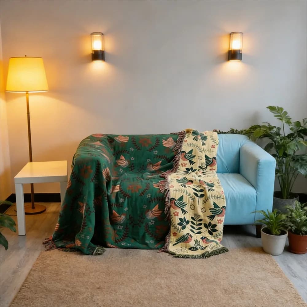 Copridivano in Mussola di Cotone per Tutte le Stagioni, Coperta Universale Nordica per Divano, Essenziale per la Casa