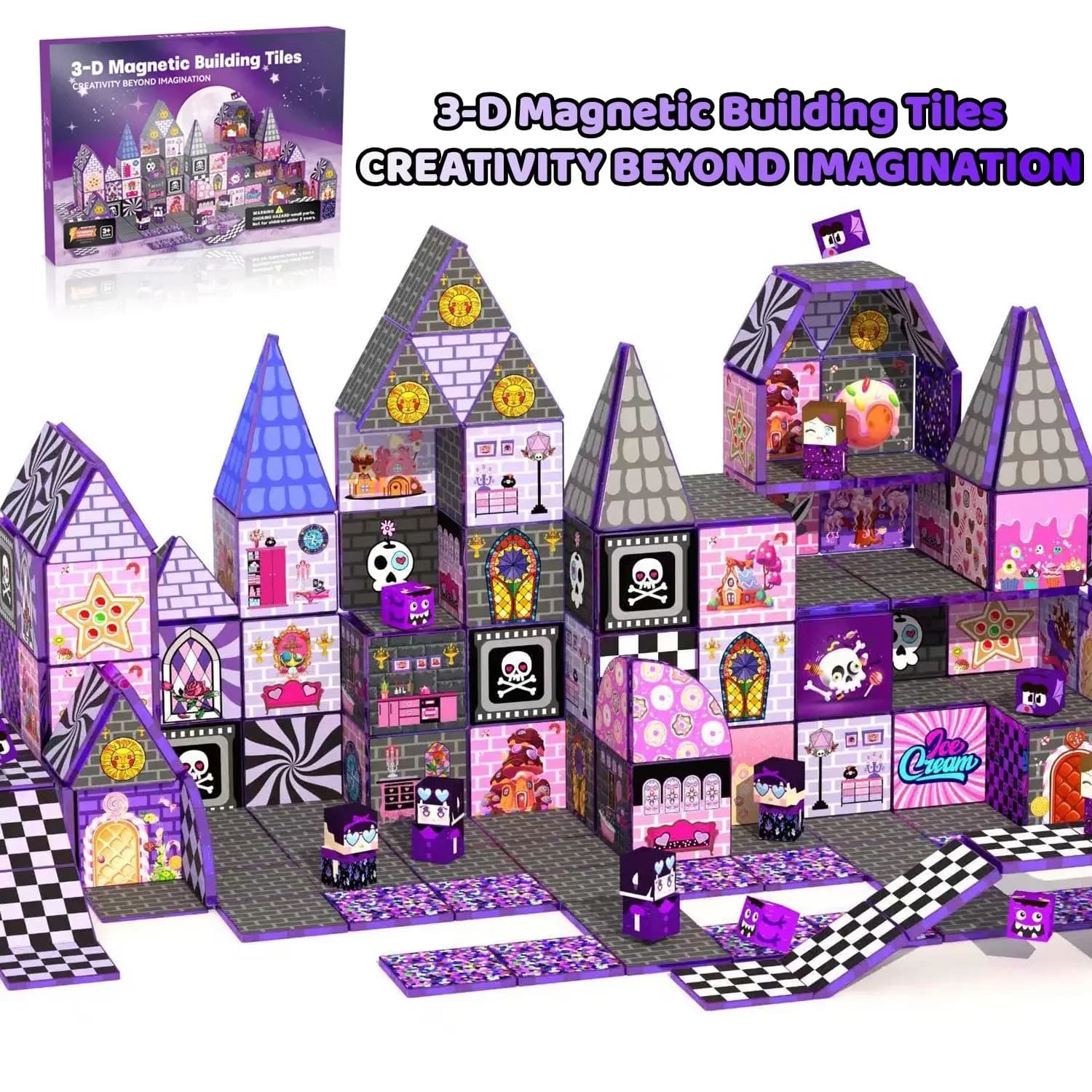Set di Blocchi Magnetici da Costruzione | Giocattoli Educativi STEM Montessori per Bambini dai 3 Anni in Su | Puzzle magnetici creativi 3D | Nascita Perfetta