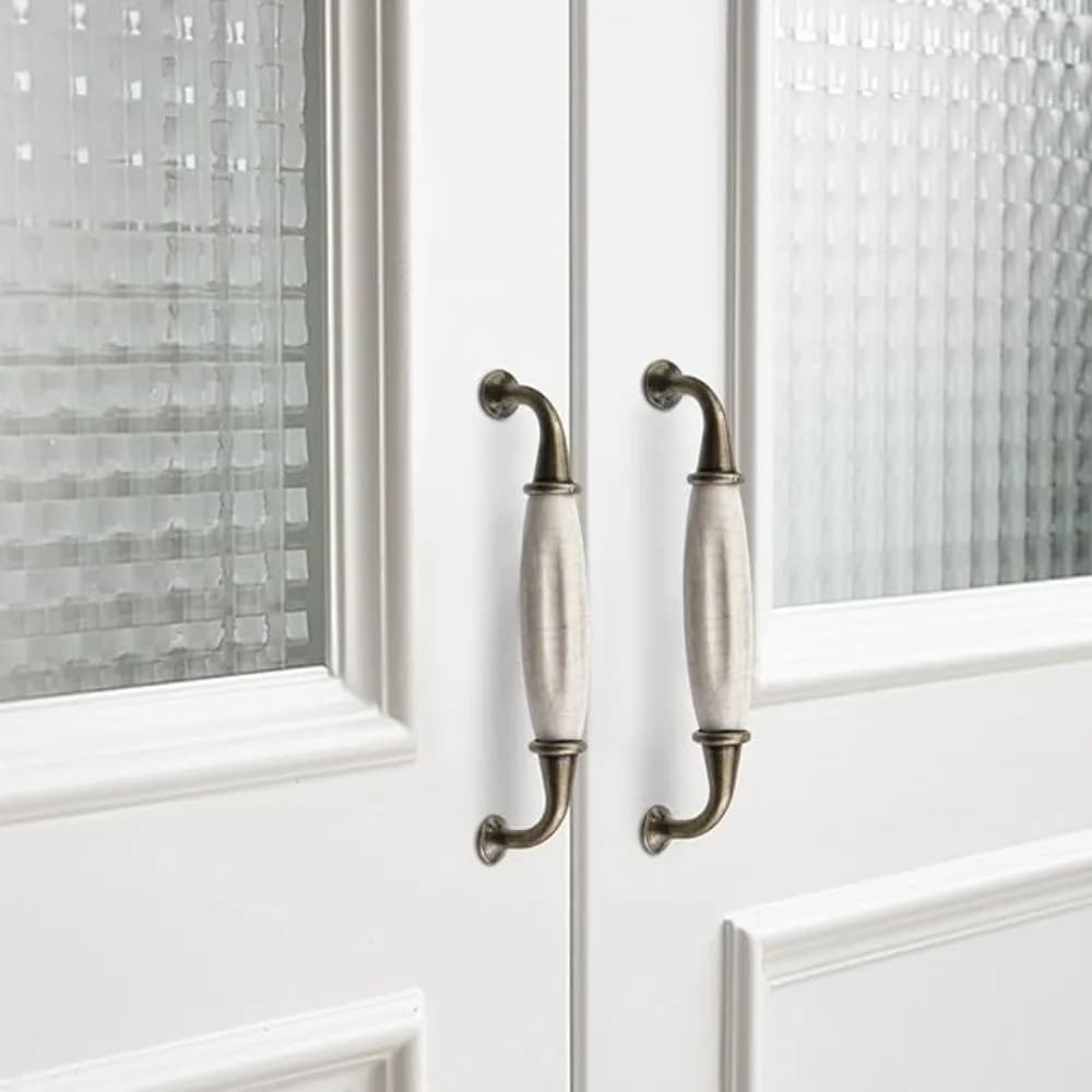 Maniglie per mobili in lega di zinco ceramica bronzo antico Manopole per cassetti Maniglie per mobili per porte per guardaroba in stile europeo Morning Glory