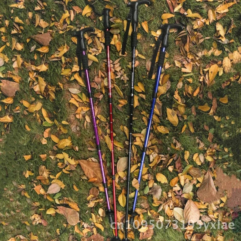 Bastoncini da trekking in lega di alluminio antiscivolo multicolori Bastoni da trekking retrattili da viaggio all'aperto Camminatori da arrampicata portatili