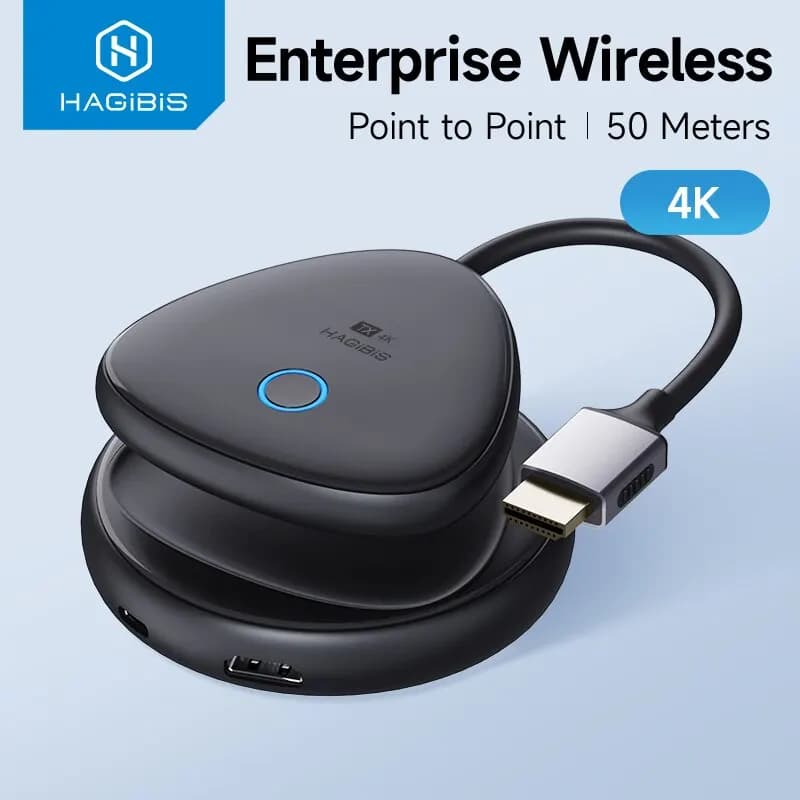 Hagibis 4K HDMI Wireless Transmitter and Receiver Kit HDMI Extender to Monitor Projector HDTV for PC Camera Xbox Live