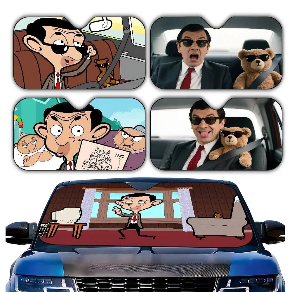 Divertenti tende parasole per auto M-Mr B-Bean 130x70 cm parasole per auto copertura per parabrezza protezione UV accessori per visiera automatica per auto