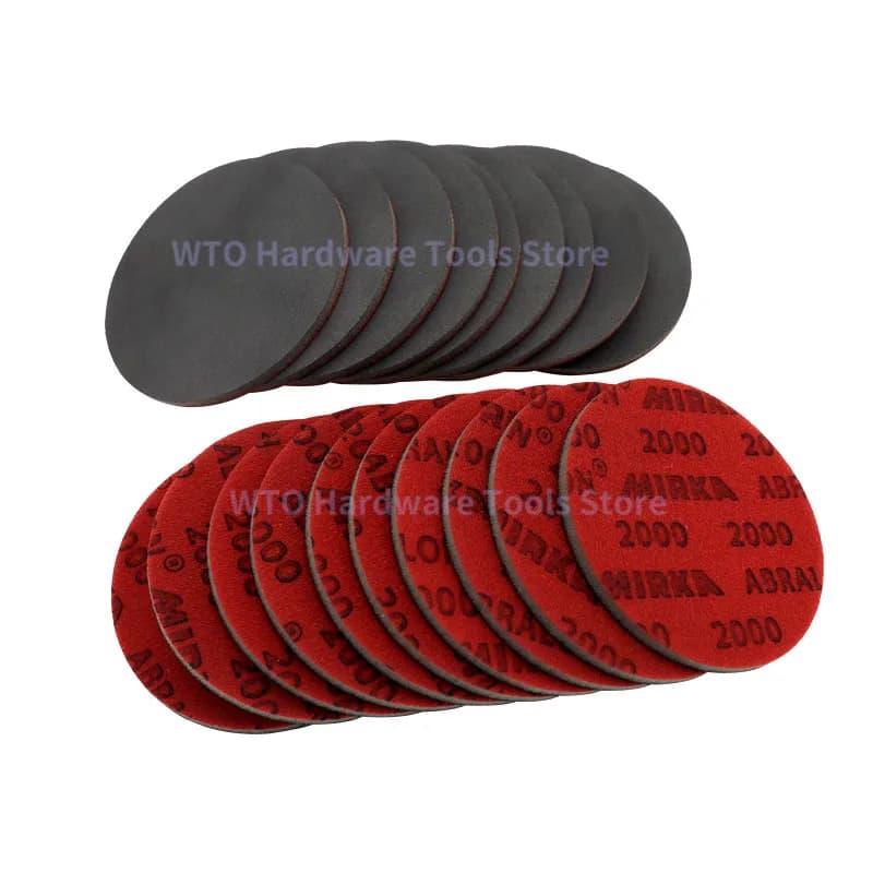10 pieces Abralon 5 inches sponge sandpaper foam hook and ring sandpaper round grit 180-4000 disc handle for glass, automotive industry