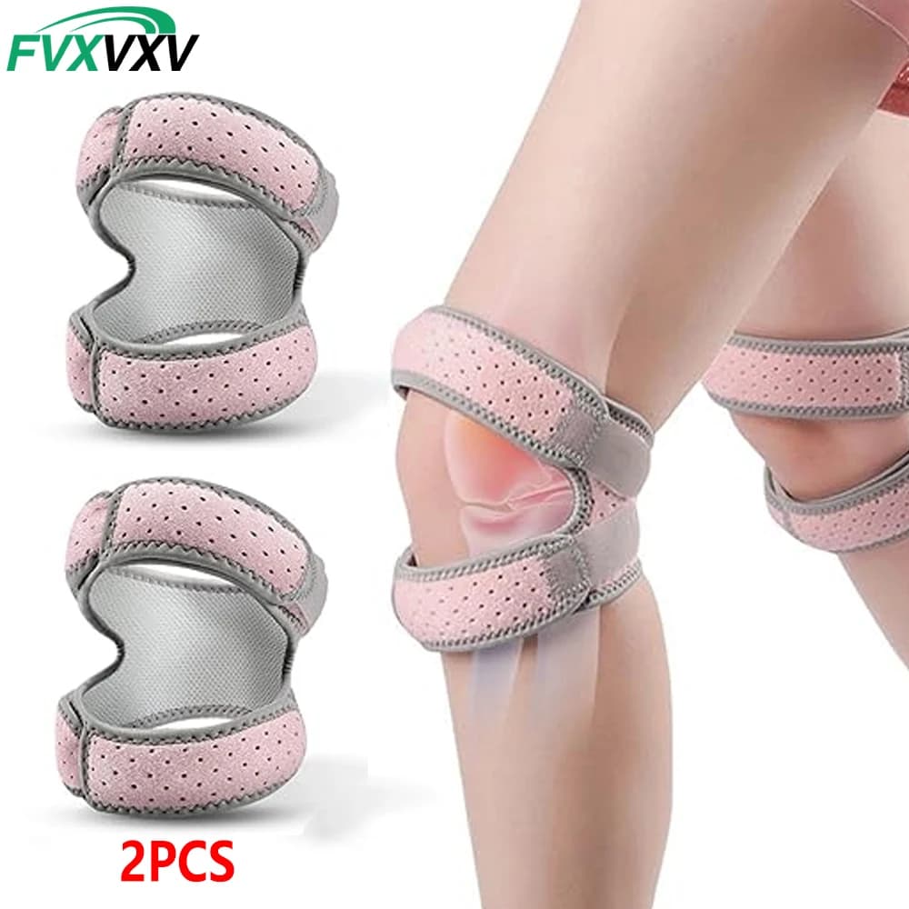 2 ginocchiere regolabili di grandi dimensioni per donne e uomini con doppie barre in silicone, cuscinetti per la rotula - ideali per pallavolo, tennis