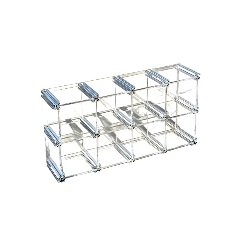 Scaffale per vino da tavolo per piccole bottiglie, espositore trasparente per bicchieri da vino da bancone bar, layout da bistrot familiare