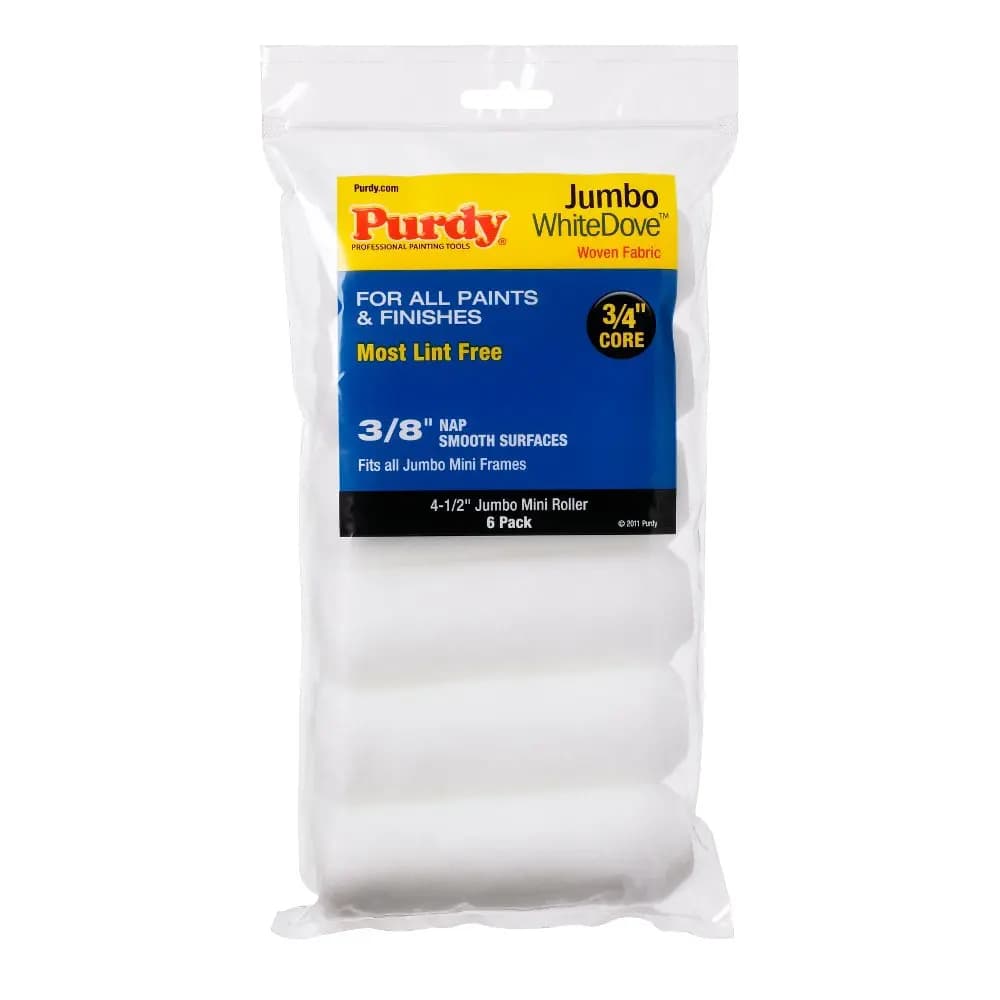 Set di 6 Rulli per Pittura 4-1/2 pollici x 3/8 pollici per Vernici a Base di Lattice e Olio con Finitura Senza Pelucchi