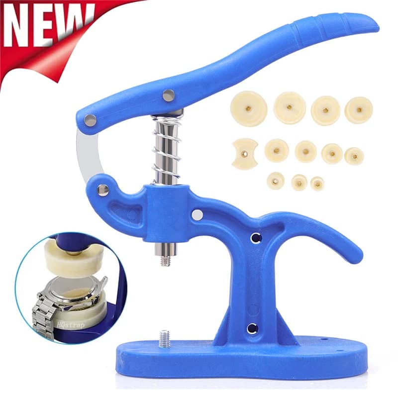 12pcs Fitting Dies strumenti di riparazione dell'orologio orologio Back Press Tool Set Base dell'orologio Kit di pressatura in Nylon per orologiaio accessori per orologi