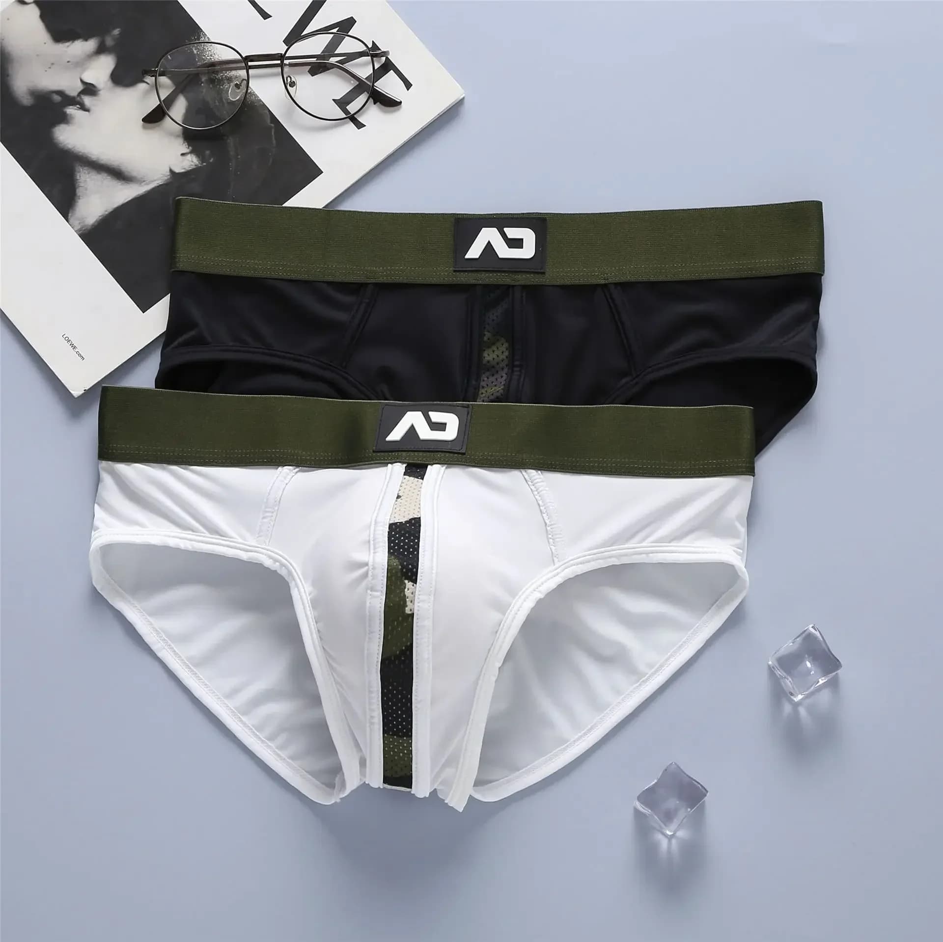 Nuovi slip da uomo in seta di latte a vita bassa sexy elastici borsa tridimensionale slip comfort