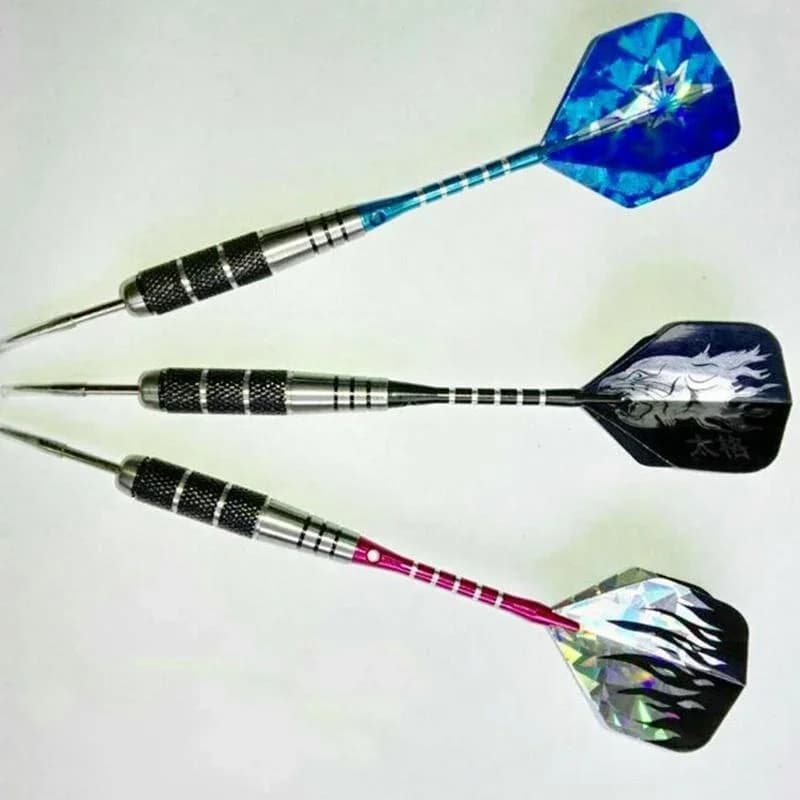 22g Metal Steel Tip Darts Set With Aluminum Shaft Engraved Alloy Barrel Professional Flying Dart Random Color