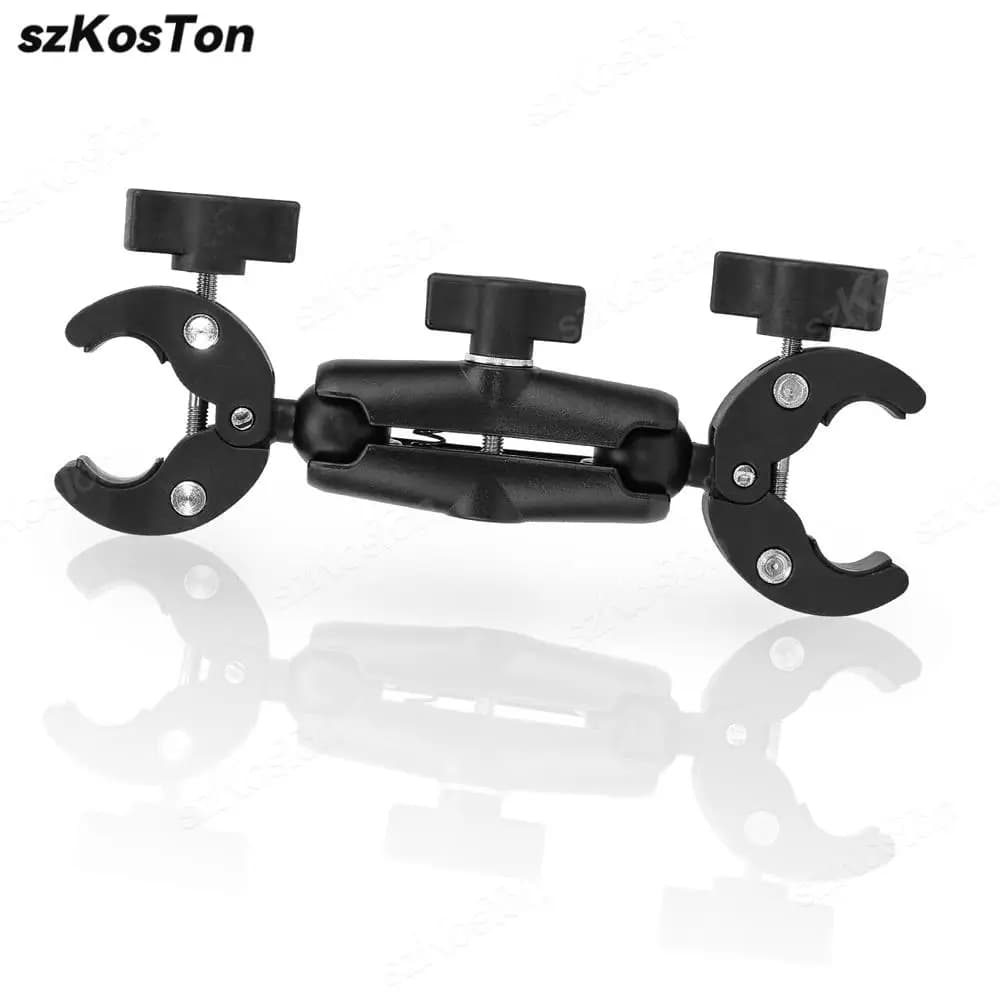 Super Camera Clamp Double Crab pinza Clip staffa Mount Monitor Magic Arm Adapter per Photo Studio Light Stand Photography Bars