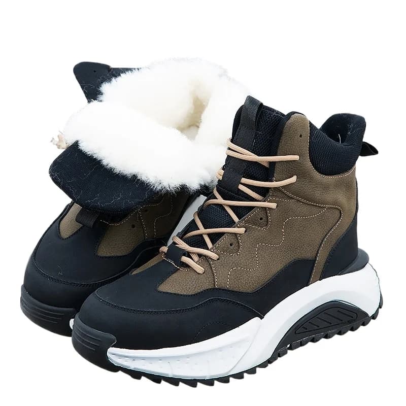 Moda alta superiore fondo spesso stivali da neve sportivi casual all'aperto uomo inverno spesso caldo lana scarpe di cotone maschile