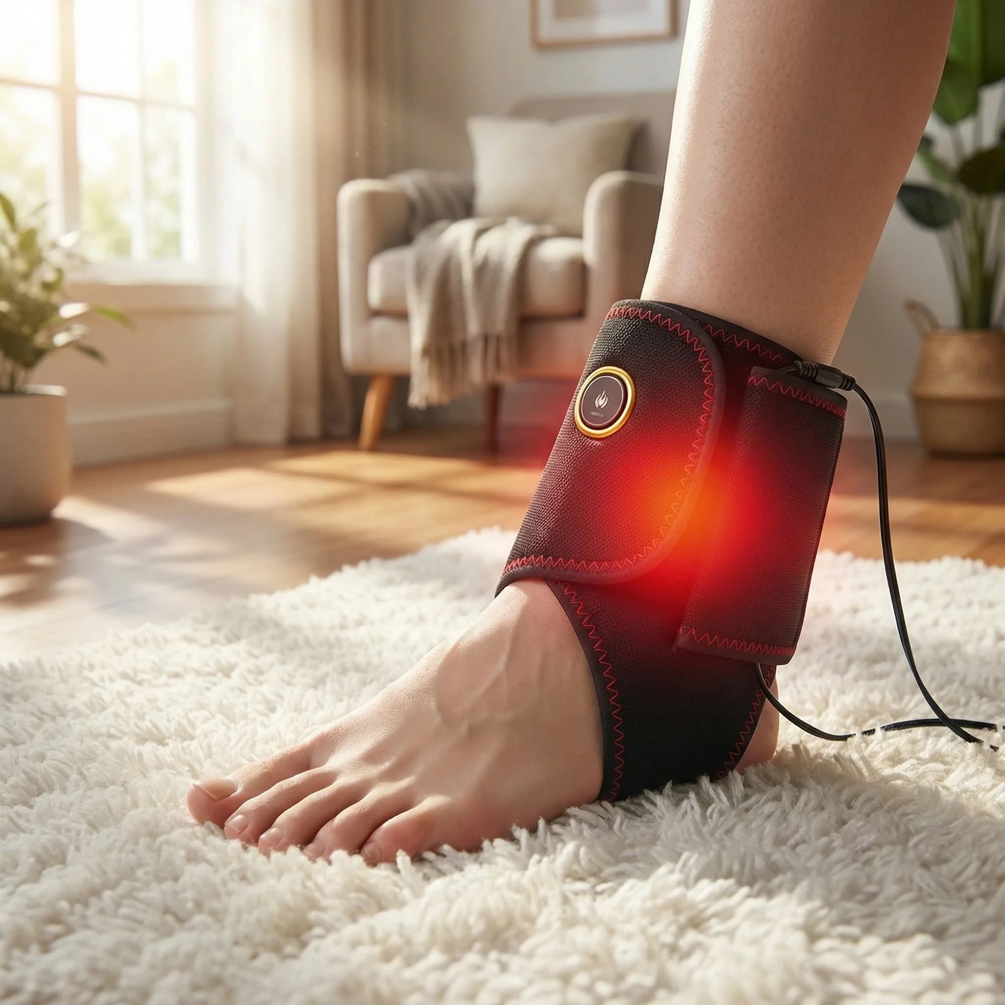 Massaggiatore Termico per Piedi con Vibrazione e Compressione, Fascia di Supporto per Caviglia, Protezione per Mani e Piedi, Supporto per Tunnel Carpale