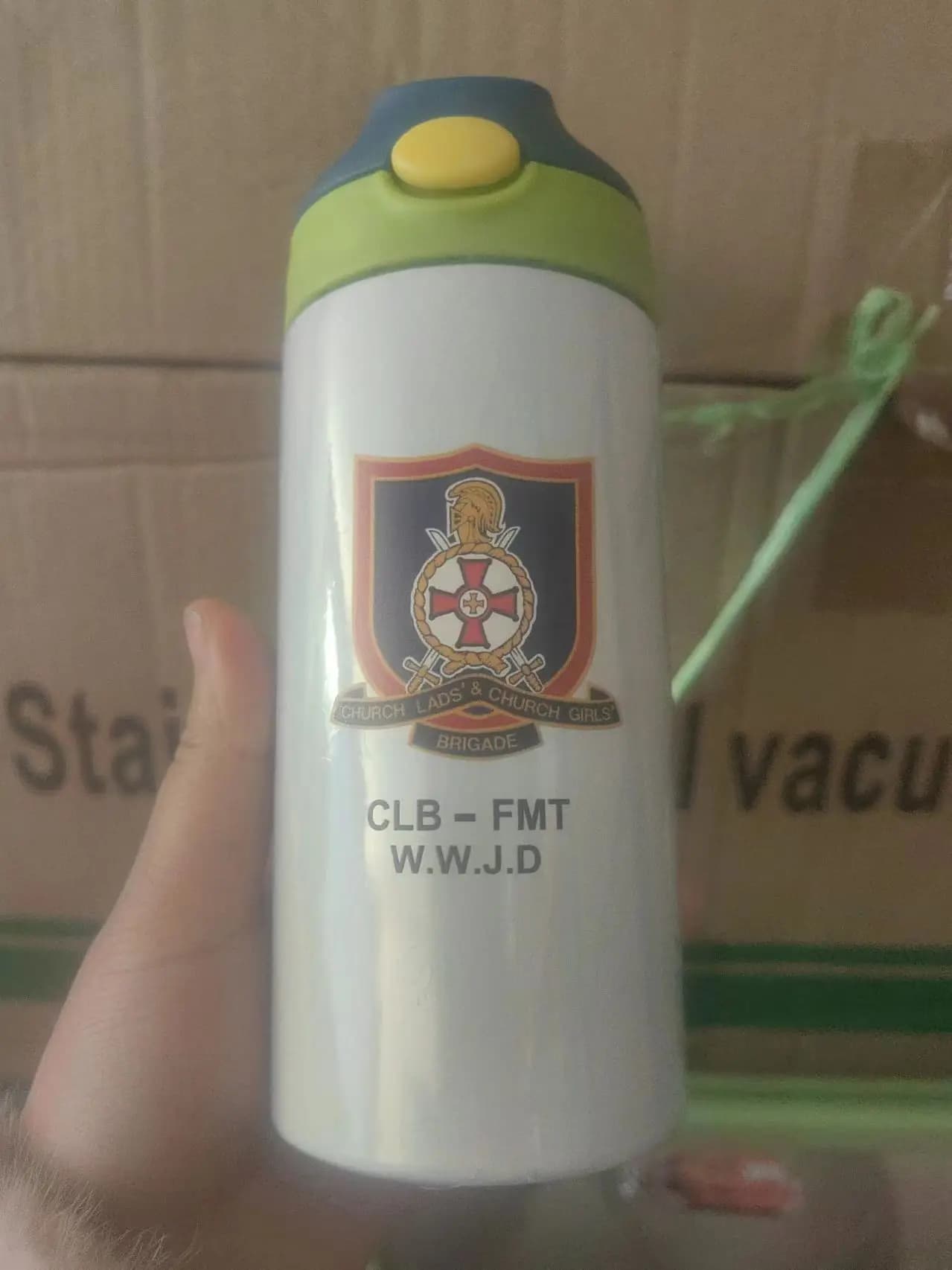 Borraccia per Bambini Personalizzabile con LOGO, 12oz, in Acciaio Inossidabile a Doppia Parete, con Cannuccia e Tappo Flip-Top