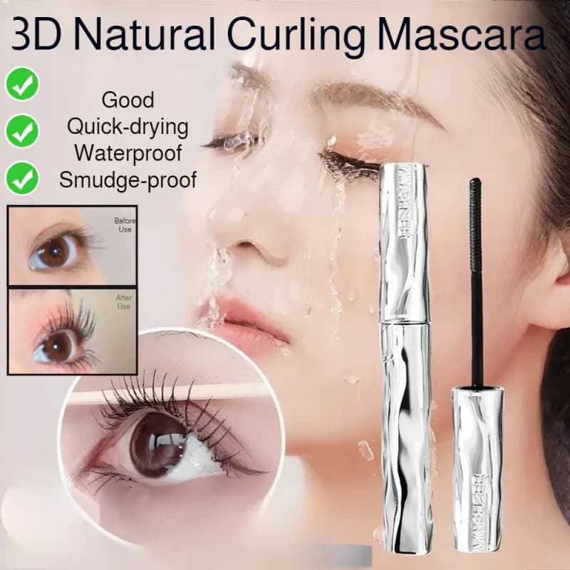 Mascara 3D Natural Volumizing Effect, Waterproof and Anti-sweeping, Enlarge Eyes, Black 1.2g, 1/2/4 Tubes, Waterproof Mascara