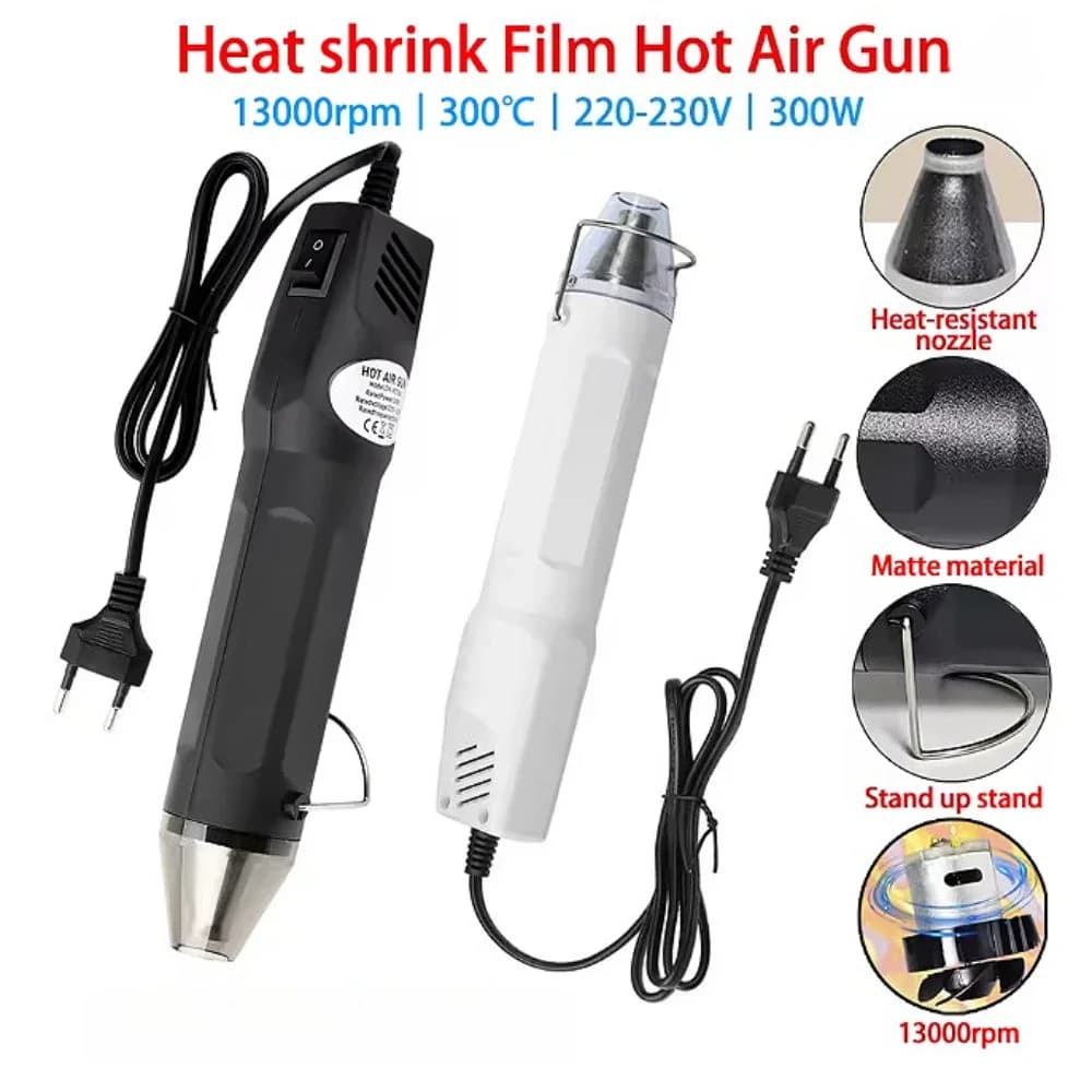 300W UE Pistola Ad Aria Calda Temperatura di Saldatura Ventilatore Pistola FAI DA TE Mestiere di Energia Elettrica Asciugatrice A Caldo Mini Pistola di Calore Per Tubi Termoretraibili Auto Wrap