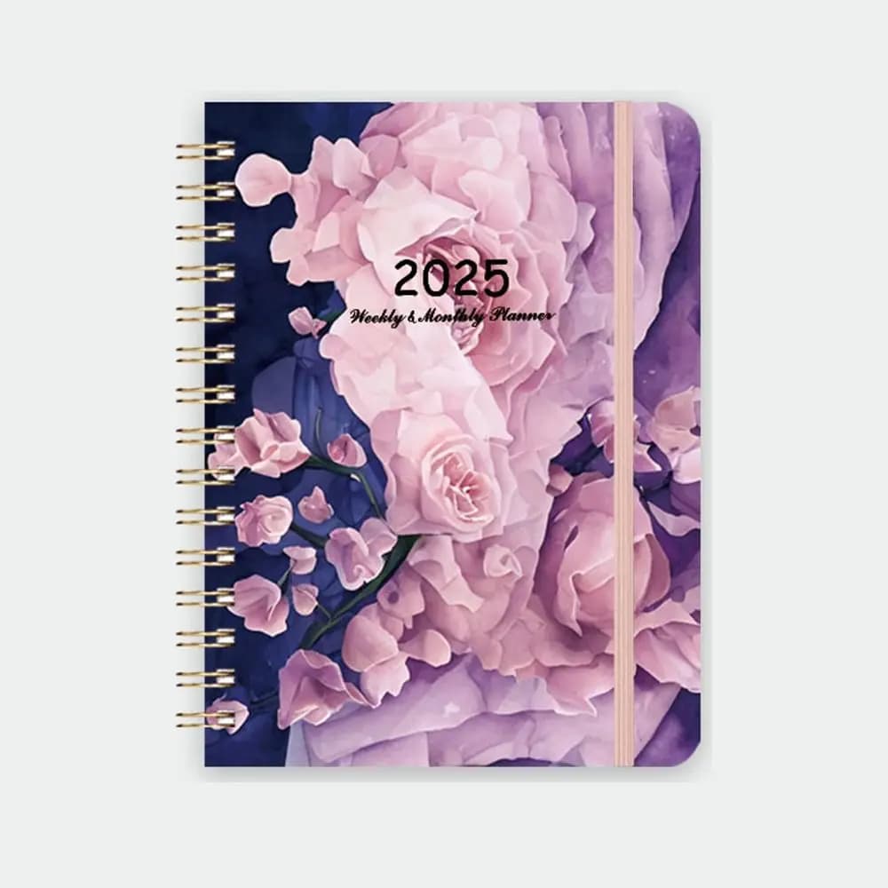 Agenda A5 2025 Planner Notebook 140 pagine Floreale 12 mesi Planner Notebook Carta Addensare Notebook aziendale