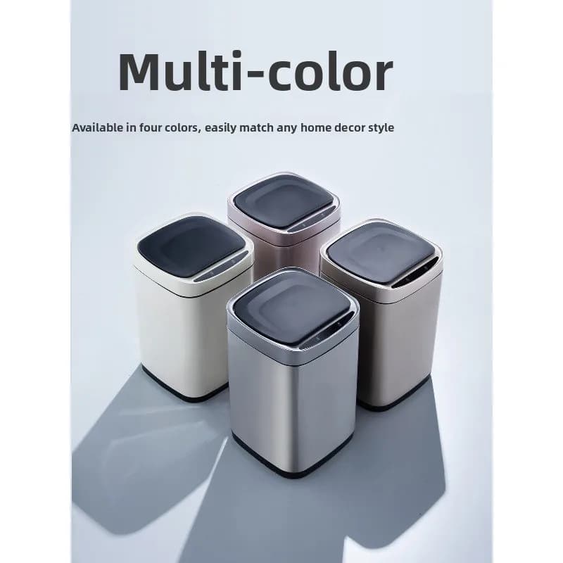 Intelligent induction trash can household living room bedroom kitchen stainless steel electric automatic light luxury high-end