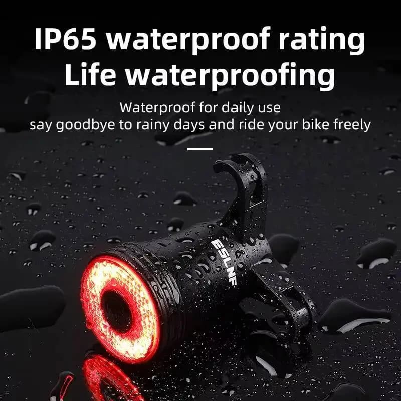 Fanale Posteriore Intelligente ESLNF per Bicicletta, Impermeabile, Ricaricabile USB, con Sensore di Frenata