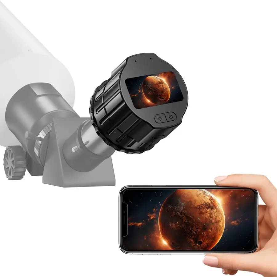 Oculare con Fotocamera per Telescopio, Fotocamera Elettronica con Schermo da 1.5 Pollici e 64G di Memoria, Fotocamera Astronomica Compatibile con Telescopi da 28mm e 50mm, Perfetta per