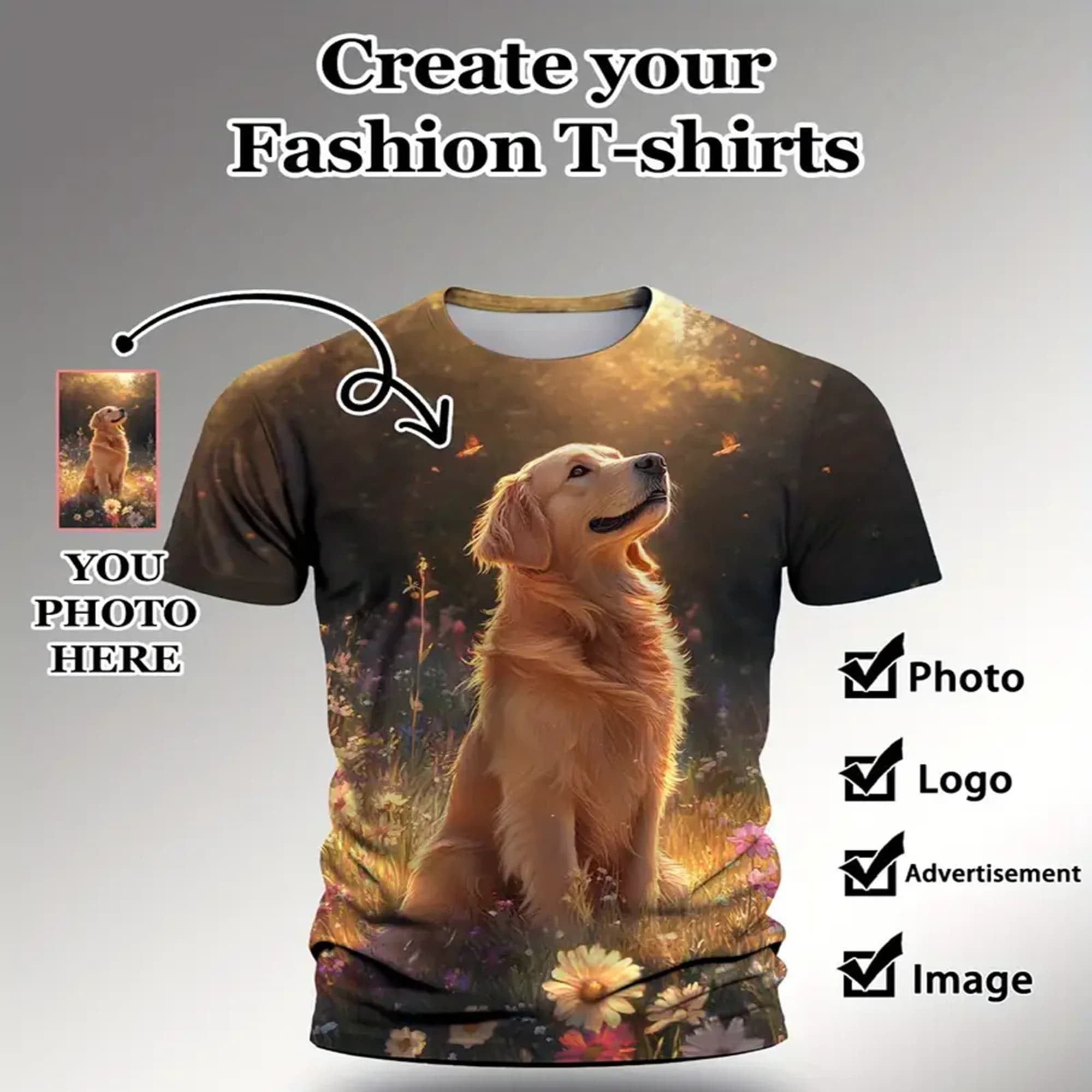 Personalizzazione da uomo, logo della tua foto all'ingrosso, pigiami, regali per le feste, magliette, top, maniche corte stampate