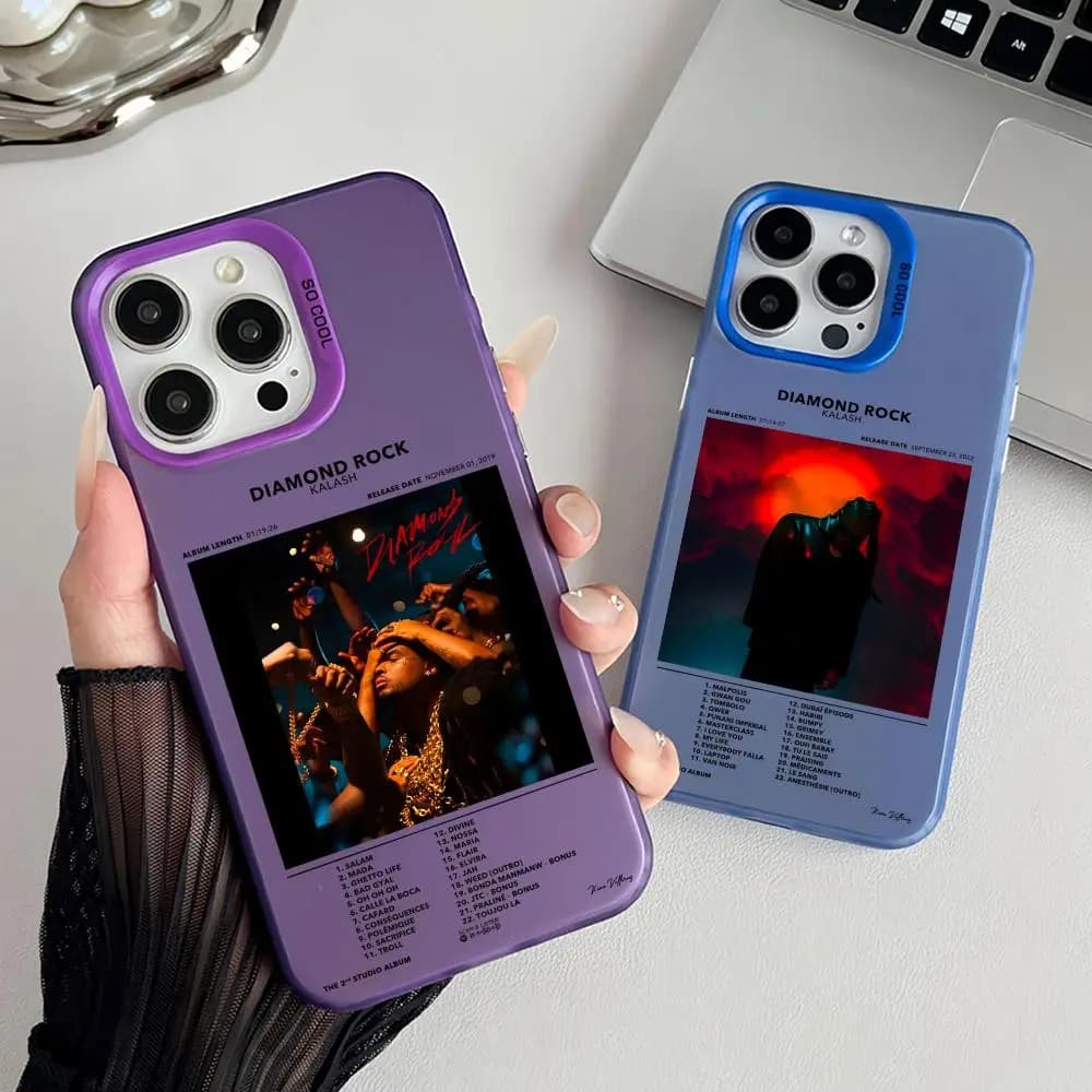 Cover per iPhone Rapper K-Kalash Opaca Laser Aurora Antiurto per iPhone 17 16 15 14 13 12 11 Pro Max Air