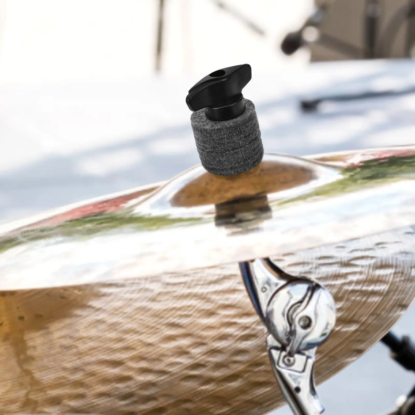 2 Set di Supporti per Piatti da Batteria con Cuscinetti in Cotone, Base Flangiata e Manicotti in Plastica Durevole per Supporti, Leggeri e Portatili
