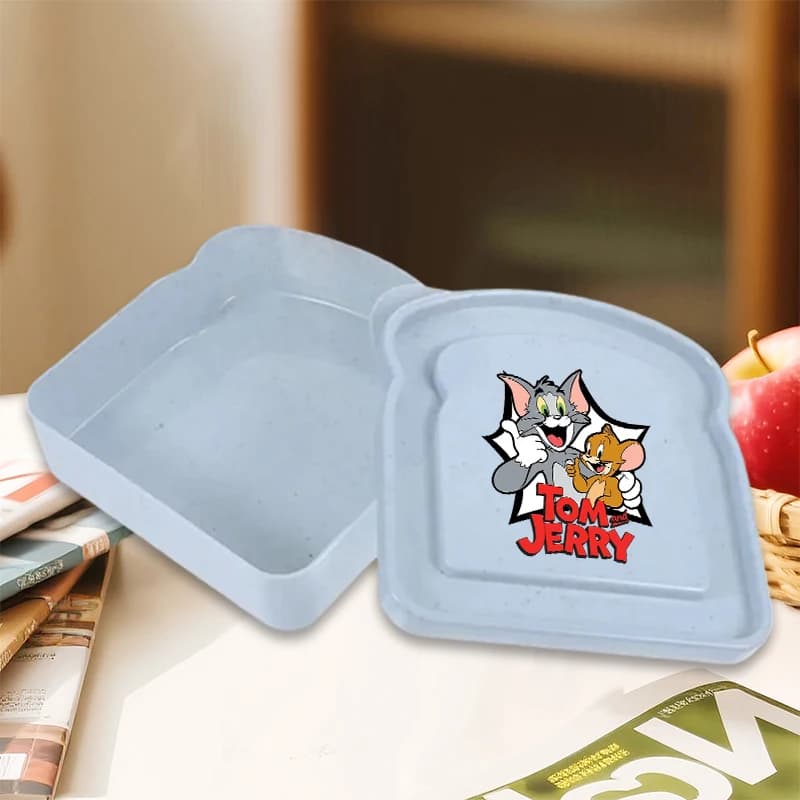 Contenitori per Pranzo Tom e Jerry, Scatole per Sandwich alla Moda, Contenitori per Toast con Coperchio, Eco-Friendly, per Studenti, Picnic, Confezioni Carine per Alimenti, Regali