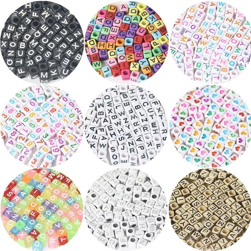100/200/300/500 pcs Acrylic Letter Beads Mixed Casual Square Alphabet Beads Sparses For Production of FAI Jewelry FROM TE Necklace Bracelet