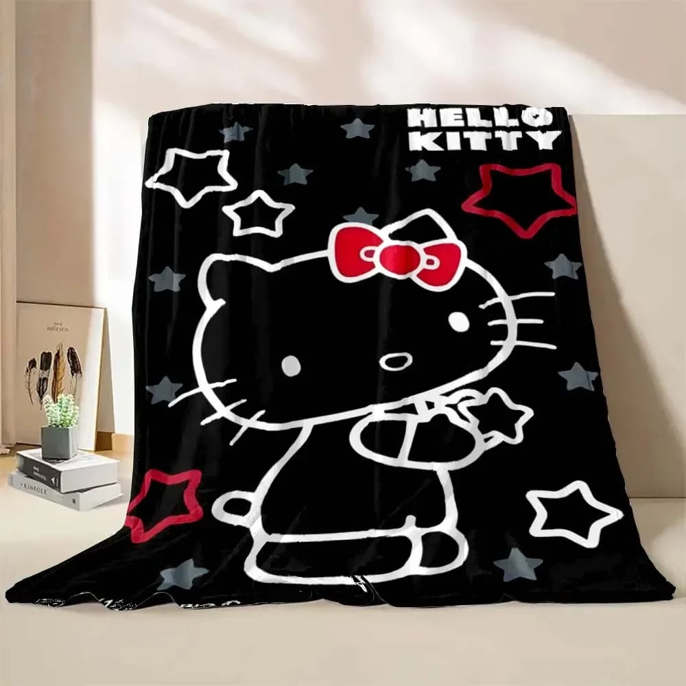 Hello Kitty Printed Throw Blanket Soft Warm Bedding for Bed Sofa Outdoor Travel Cover Perfect for Kids and Adults