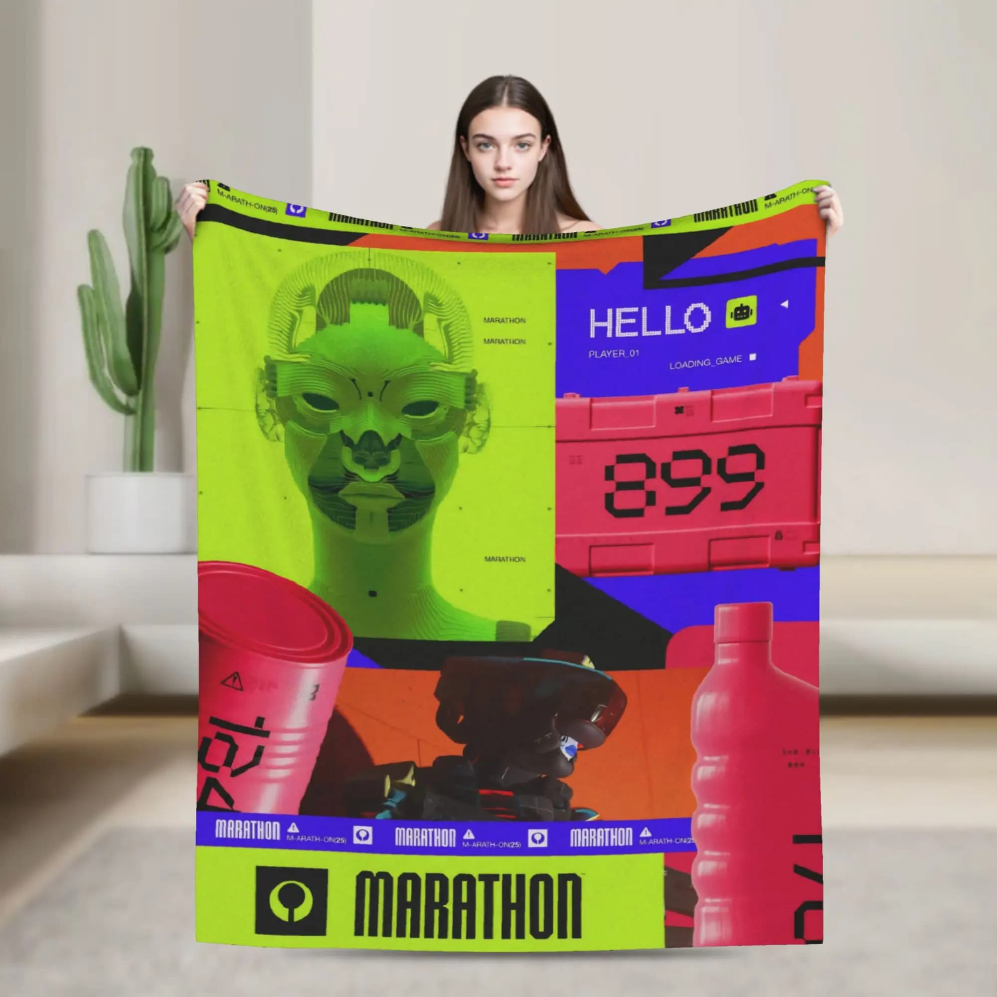 Game Marathon Throw Blanket for Couch Soft Fuzzy Plush Blanket 50x60 Inch Multiple Sizes Bedspreads for All Seasons