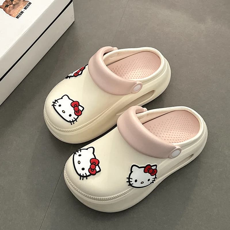 Pantofole da donna Sanrio Anime Hello Kitty, estive, da studentessa, con fondo spesso antiscivolo, morbide e carine, per casa e bagno