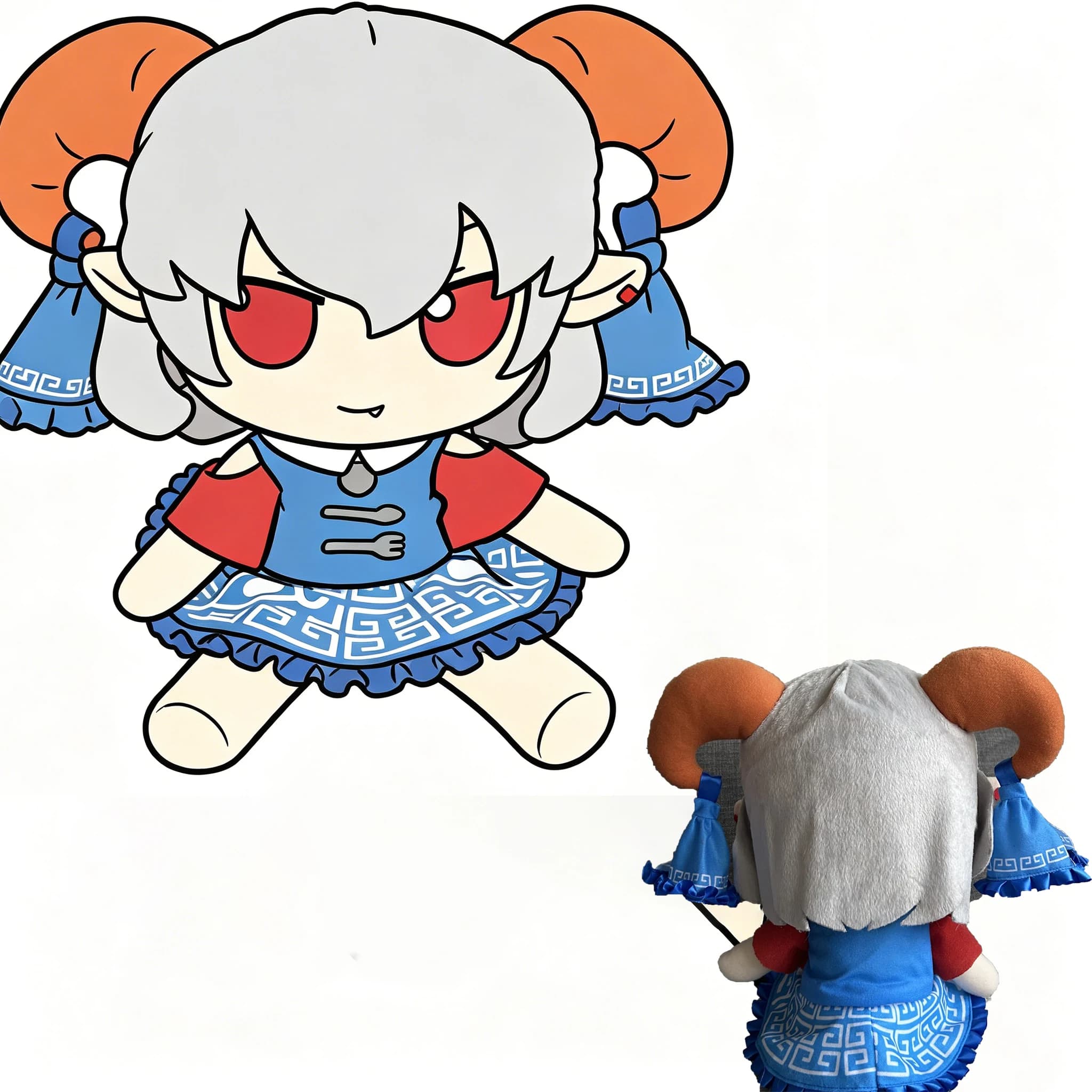 30CM Fumo Touhou Project Totetsu Yuma Sitting Cotton Cute Lamb Anime Cosplay Figure Plush Stuffed Kawaii Pillow Xmas Gifts