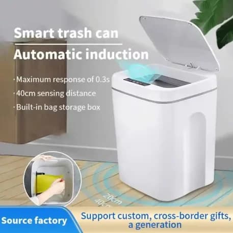 14L Automatic Sensor Trash Can Electric Touchless Smart Bin Kitchen Bathroom Waterproof Bucket Garbage With Lid Home Wastebasket