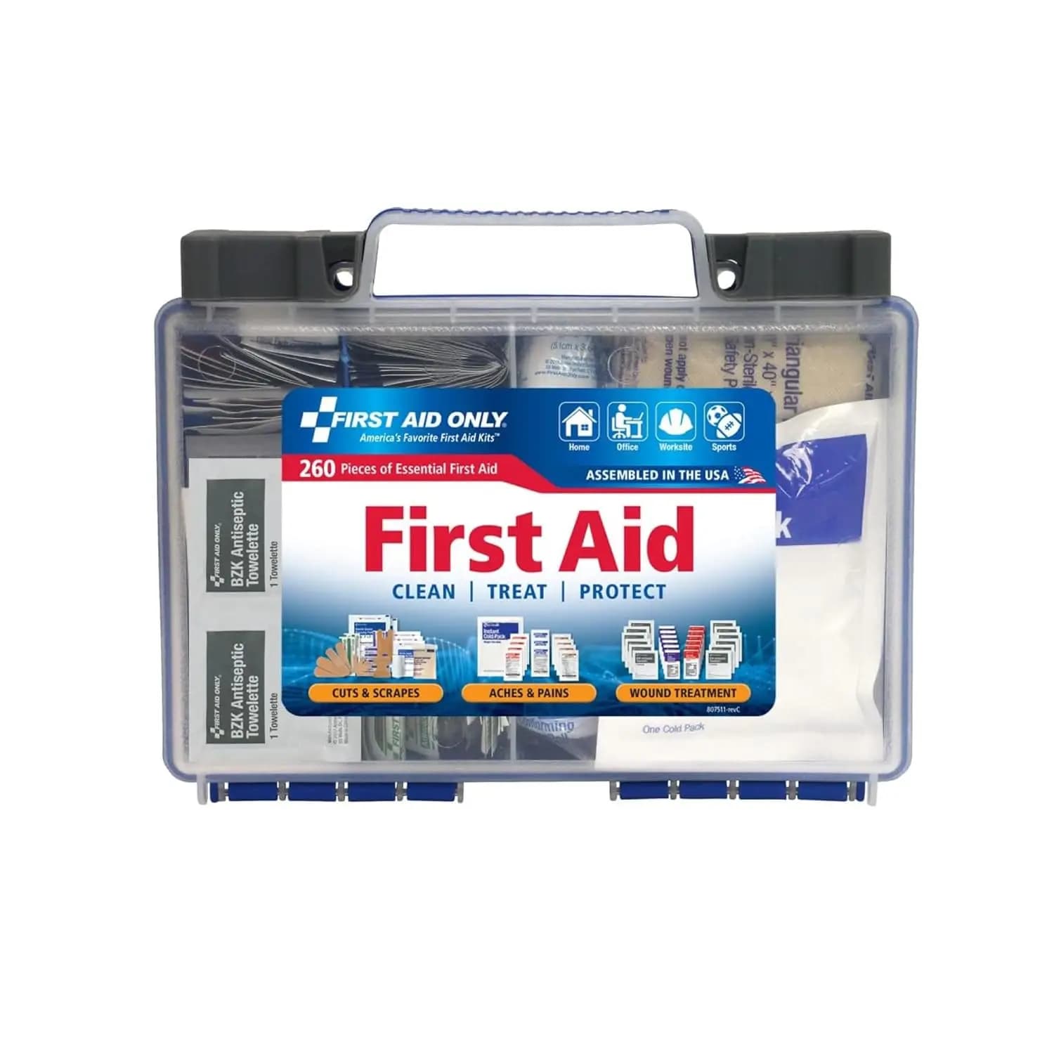 Kit di Pronto Soccorso per 50 Persone Conforme OSHA, Kit di Emergenza Multiuso per Aziende, Casa, Auto - 260 Pezzi
